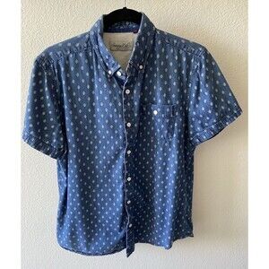 Sovereign Code Los Angeles Blue Short Sleeve Button Down, Men's Medium